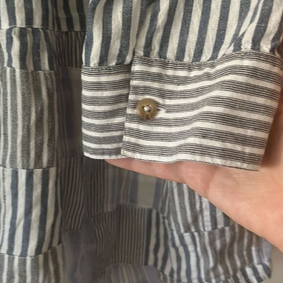 Maeve by Anthropologie Zoe Swing Blouse Blue Patchwork Boho Size Small P - Picture 8 of 8
